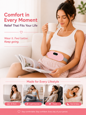 Portable Period Pain Relief Device – Rechargeable Menstrual Cramp Relief Heating Massager for Women